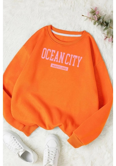Startmore Ocean Cıty Bisiklet Yaka Sweatshırt 3-12 Yaş Arası Mevcuttur Turuncu