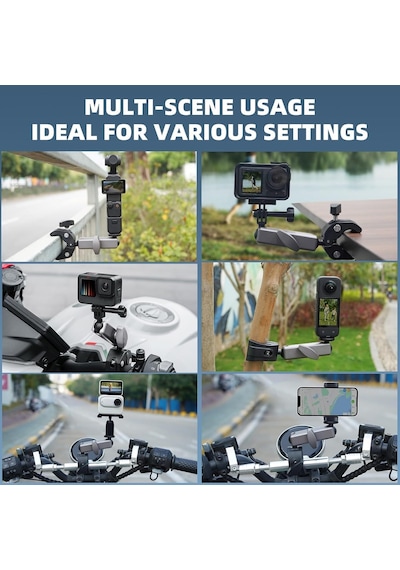 Coverzone Kamera Bisiklet Ve Motosiklet Gidon Montaj, Alüminyum Alaşımlı Kelepçe, 360 , Insta360 İle Uyumlu X5 X4 Diğer