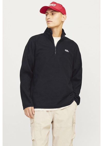 Jack & Jones Jjecorp Logo Fleece Quarter Zıp Siyah12258490 001