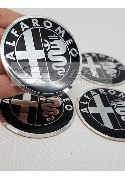 Jant Göbeği Arma Alfa Romeo Alüminyum Yapıştırma 4'Lü 60Mm