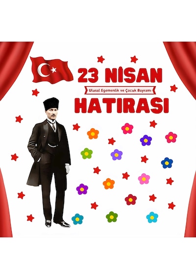 23 Nisan Kutlu Olsun Premium Vinil Pano 160 160 Cm 01 Tek Parça Diğer
