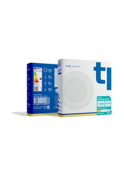 Redeem C12W Downlight, Titreşimsiz, Göz Konforu, 774 Lümen, Tatlı Beyaz, 3500 Kelvin Beyaz