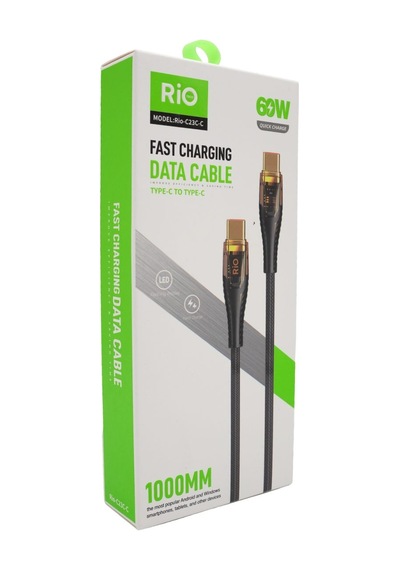 Rio Tech 60w Hızlı Şarj Ve Data Kablosu Type-c To Type-c 1 Metre