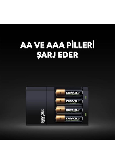 DURACELL CEF14 Pil Şarj Cihazı + Şarj Edilebilir AA 1300 mAh (2'li Paket) + Şarj Edilebilir AA 750 mAh (2'li Paket)