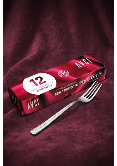Avcı Ay Işığı Yemek Çatalı 12 Adet Gümüş