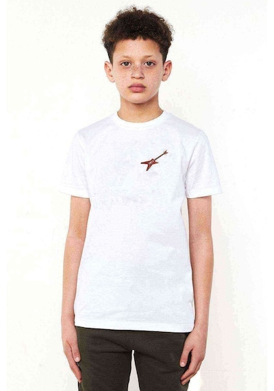 Tshirthane Kırmızı Elektro Gitar Baskılı Unisex Çocuk Beyaz T-Shirt