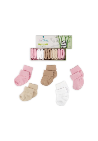 Novibaby 5'li Bambu Yenidoğan Bebek Çorap I Sweet I 0-6 ay "Karışık Renkli"
