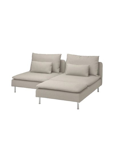 Ikea Bej Lüks Kanepe - Uzanma Koltuklu 2'li Kanepe