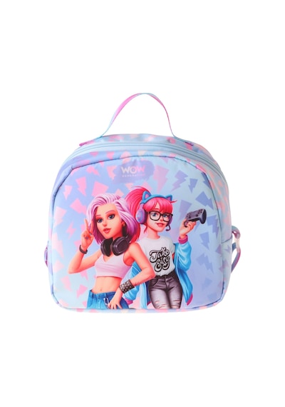 Wow Generation Cool Desenli Mavi - Pembe Renkli Kız Çocuk Isı Yalıtımlı Okul Beslenme Çantası - W6040