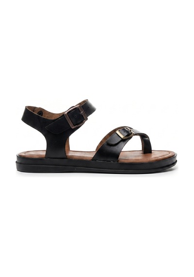 Giamgia Store Kadın Siyah Parmak Arası Düz Sandalet-2407