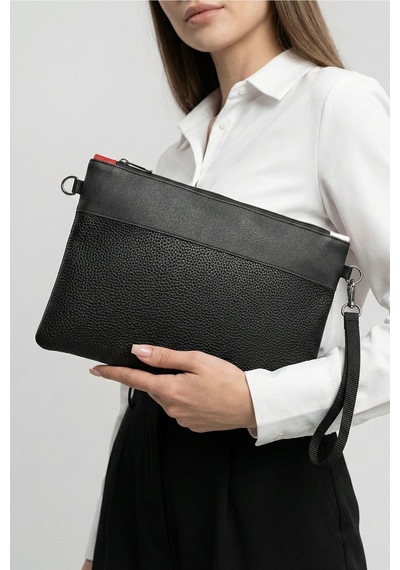 Lederax Suni Deri Clutch Çanta Portföy Çanta Ld629 Siyah