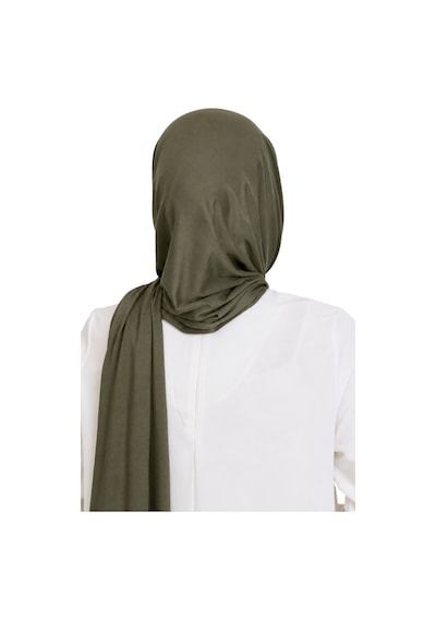 Modish Group Penye Boyun Kapamalı Şal Başörtü Hazır Giyim Turban Esnek Jersey Şal Haki