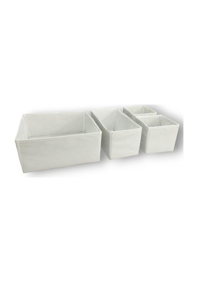 4'lü Beyaz Çekmece İçi Düzenleyici Organizer Set - Çok Amaçlı Dolap İçi Kutu Seti Diğer
