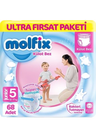 Molfix Külot Bebek Bezi 5 Beden Ultra Fırsat Paketi 68 Adet