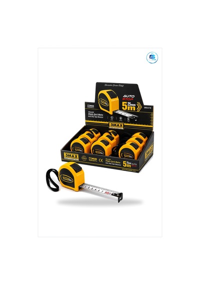 Şerit Metre 5m X 25mm Otomatik Çelik Stoplu Ölçüm Aleti Kompakt M 5 M