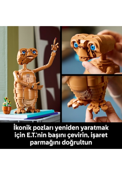 LEGO® Ideas E.T. the Extra-Terrestrial 21370 - Yetişkinler için Işıklı Yapım Parçası İçeren Model Yapım Seti (1226 Parça)