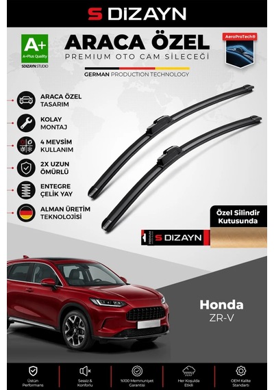 S-dizayn Honda Zr-v Ön Cam Silecek Seti 2023 Üzeri Premium Araca Özel 65-40 Cm A+ Kalite Aocs-1844