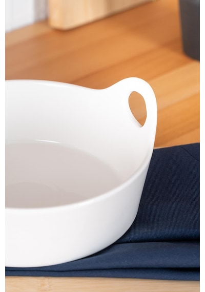 Acar Bianco Perla Oval Kulplu Kase - 21 Cm