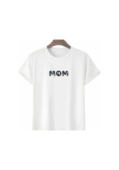 Butik İstanbul Anneler Günü Hediye Mom Çiçek Baskılı Oversize Bisiklet Yaka T-shirt - Beyaz Butik İstanbul Anneler Günü Hediye Mom Çiçek Baskılı Oversize Bisiklet Yaka T-shirt - Beyaz