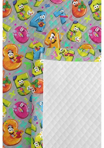 Evimde Bambaşka Renkli Rakam Temalı Çocuk Tek Kişilik Pike Takımı - Gri Turkuaz Bohem 160x220 CM Yazlık Yatak Örtüsü Evimde Bambaşka Renkli Rakam Temalı Çocuk Tek Kişilik Pike Takımı - Gri Turkuaz Bohem 160x220 CM Yazlık Yatak Örtüsü