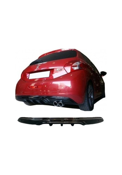 Peugeot 208 Difüzör Difizör Plastik Parlak Siyah 2012-2018 Arka-bodykit-ek-karlık