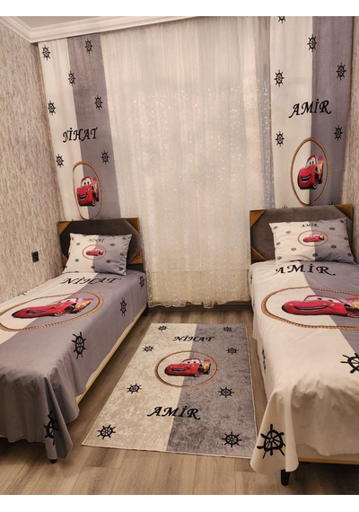 Dijital Baskı Çapa Araba Model Tek Kişilik Nevresim Takımı