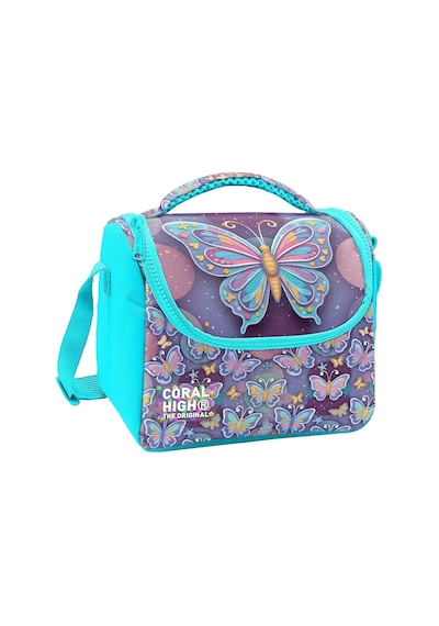 Coral High Kız Çocuk Pastel Renkli Kelebek Desenli Isı Yalıtımlı Beslenme Çantası 37106 Lila - Mor
