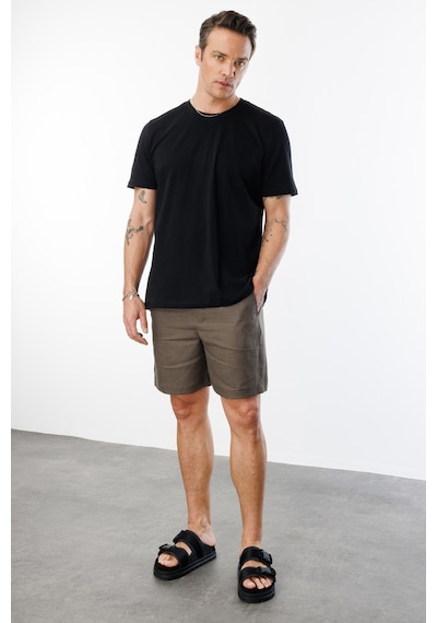 Genius Store Erkek T-shirt %100 Pamuk Regular Fit Standart Kesim Bisiklet Yaka Basic Tişört Basıc-t-shırt1 Siyah