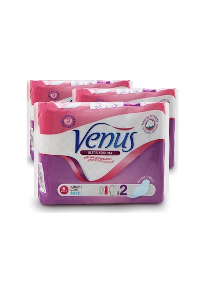 Venüs Hijyenik Ped Uzun 24 Adet (3 Paket)