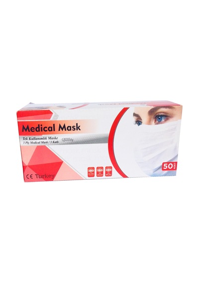 Medical Mask 3 Katlı 50 Adet Maske Beyaz