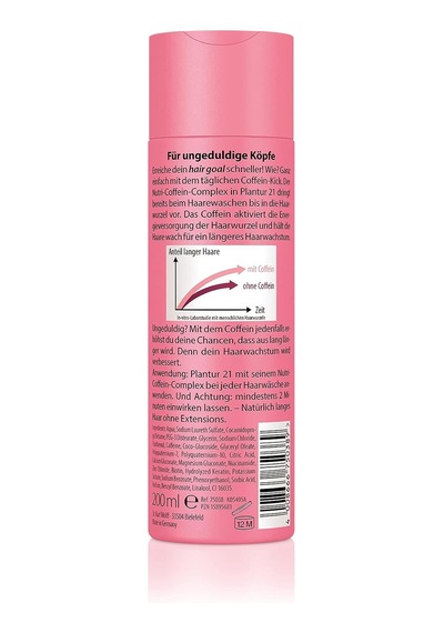 Langehaar Nutri Caffeine Şampuan - Saç Büyümesini Artırmak İçin Uzun Saçlar İçin Kolej Şampuanı - Silikonsuz Ve Parabenler Ücretsiz - 1 X 200 Ml