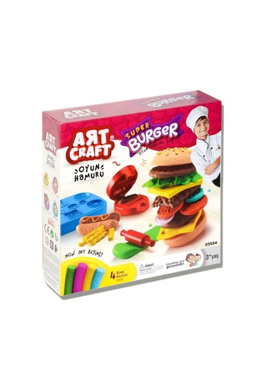 Dede Hamburger Oyun Hamuru Seti Çok  Renkli