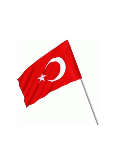 Türk Bayrağı Sopalı Yıkanabilir Alpaka Kumaş 30x45cm