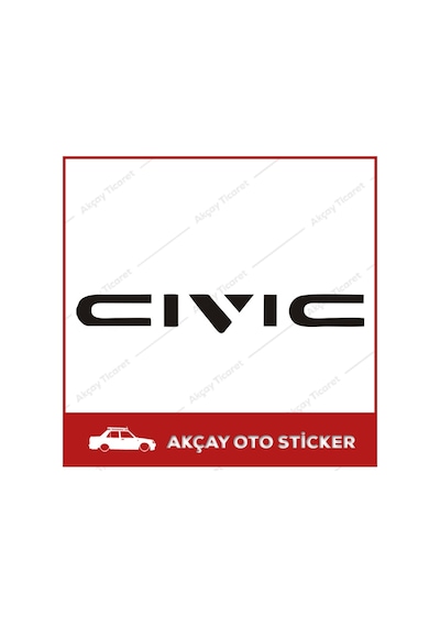 (2 Adet Set ) Civic Sticker Civic Oto Sticker Cıvıc Araba Sticker