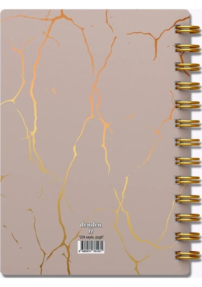 Denden Mermer Bej 17x24 Çizgili Defter Bej