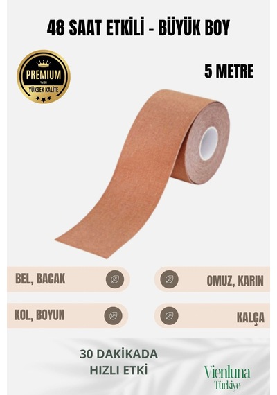 Vienluna Kas Gevşetici Esnek Eklem Omuz  Isı Bandı Turuncu 5 CM x 5 M