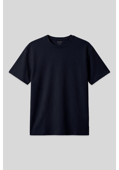 Air Jones Tommy Life Lacivert Waffle İnterlok Yüzeyi Dokulu Oversize Fit Basic Erkek T-shirt - 88379 Lacivert