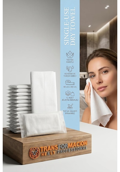 Transformacion Tek Kullanımlık Kuru Havlu Çok Amaçlı 40x80 Cm 12 Adet 718430 Diğer