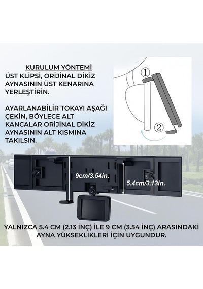 Lexroo Dışbükey Geniş Açılı Araç Dikiz Aynası Ayarlanabilir Kör Nokta Aynası Araç İçi Kontrol Aynası