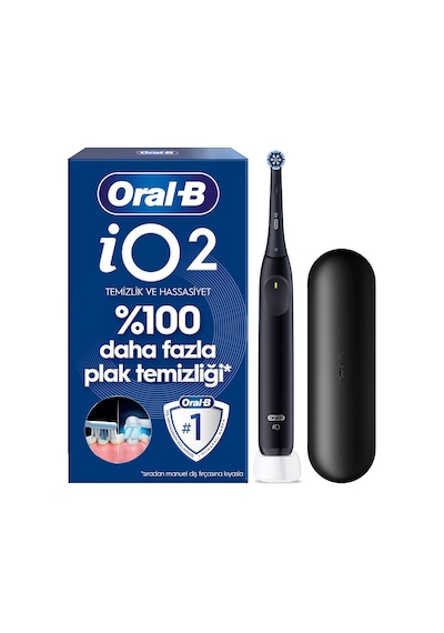 Oral-b İo2 Siyah Şarjlı/elektrikli Diş Fırçası, 1 Fırça Başlığı, Tek Şarjda 4 Haftaya Varan Kullanım, Seyahat Kabı