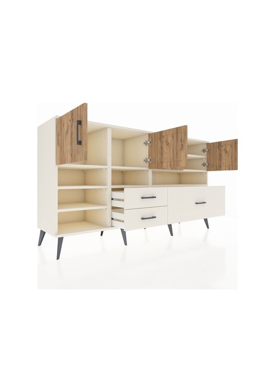 Kronos Konsol 8 Raflı 3 Çekmeceli 4 Kapaklı 176x59x99 Aytaşı-çam/ Aytaşı-çam/aytaşı