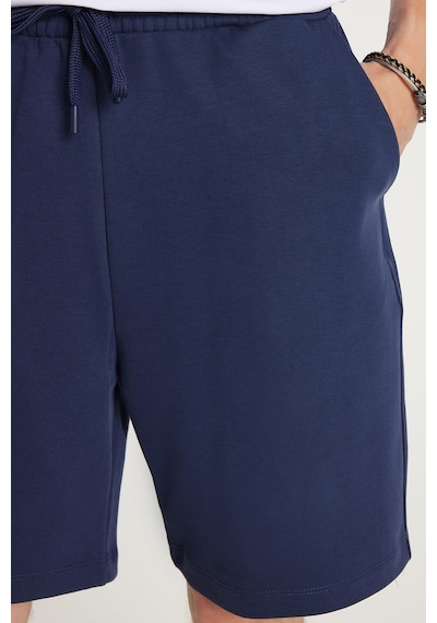 Tudors Erkek Relax Fit Rahat Kesim Yandan Cepli Lacivert Bermuda Şort-35223 Lacivert