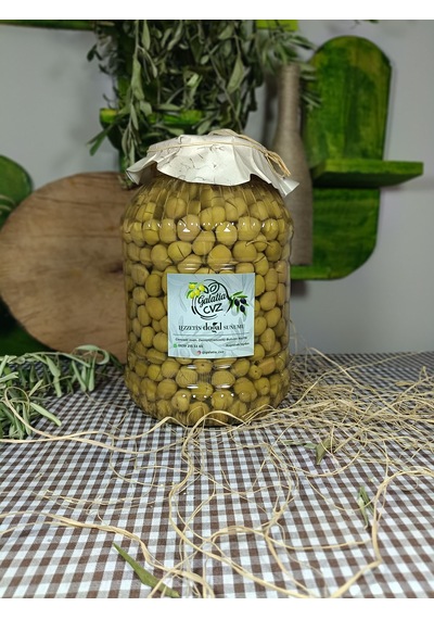 Aydın Yöresi Manzalina Cinsi Sofralık Tatlandırılmış Kırma Yeşil Zeytin 3 Kg
