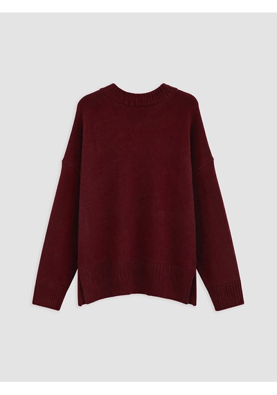 Lcw Vision Bordo Oversize Kadın Triko Kazak