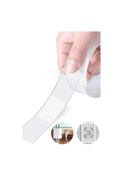 Duvara Tablo Albüm Obje Dekor Asmak Için Iz Bırakmaz Çift Taraflı Nano Bant 3 Metre X 3 Cm Kaliteli