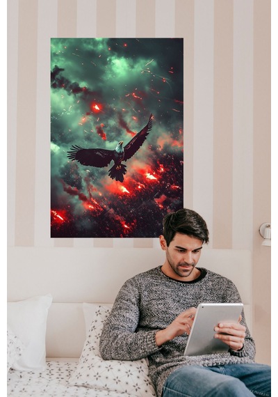 Alevlerin Kartalı, Kartal Posteri, Premium Baskı Poster, Taraftar Posteri, Hediyelik Ürün Önerisi