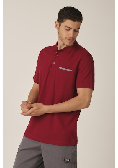 Alexander Gardi Alexandergardı Polo Yaka Erkek T-shirt Cas442940 Bordo