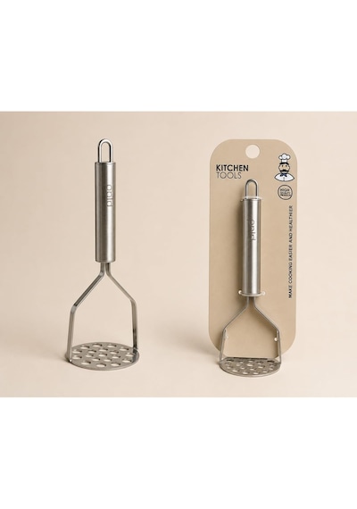 Palu Gastro Paslanmaz Çelik Patates Ezici, 24.5 Cm, Metal Sebze Ezme Aparatı