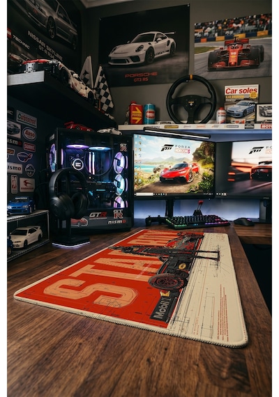 Max Verstappen Red Bull Racing Formula 1 40x90 Cm Oyuncu Mousepad Kaymaz Taban Büyük Boy Mousepad Siyah