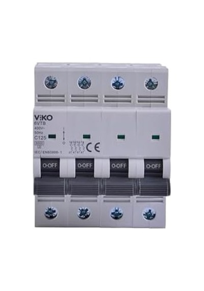 6vtb-4c125 Otomatik Sigorta 6ka C Tipi 4 Kutup 125a